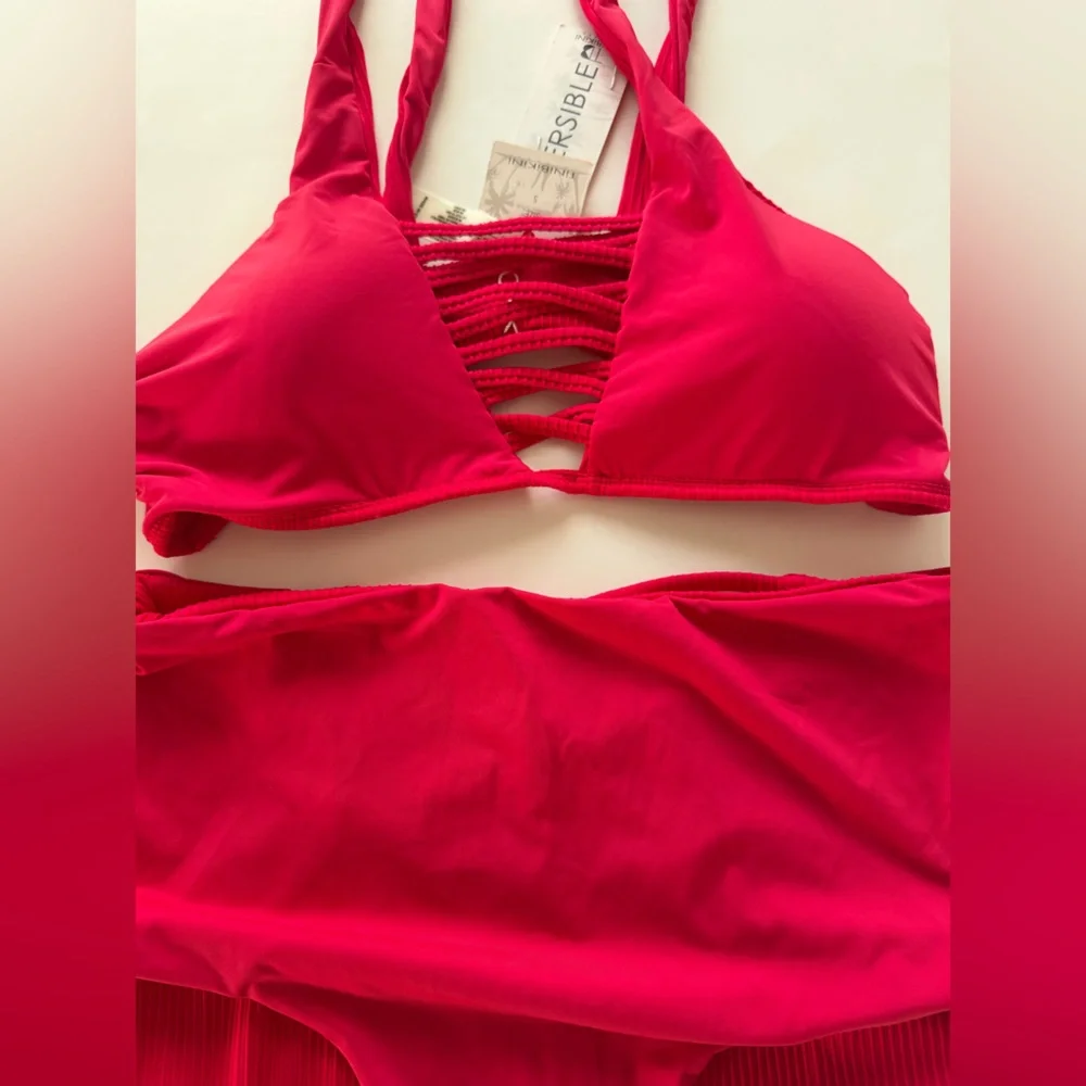 TiniBikini Reversible ‎ Crimson Crisscross Bikini Set
